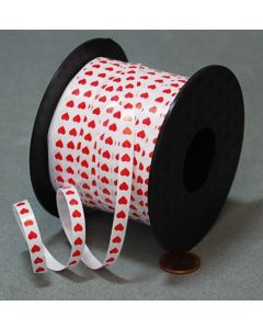 3/16" Red Hearts Ribbon 500yds