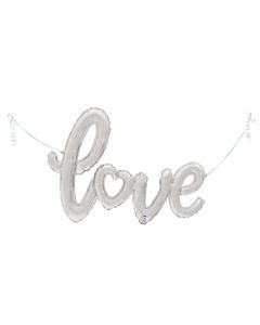 47" 'Love' with Heart Silver