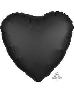 18" Satin Luxe Black Heart