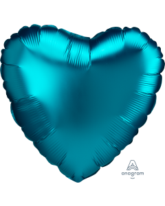 18" Satin Luxe Aqua Heart