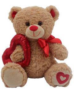 12" Heart On Sleeve Teddy - Brown