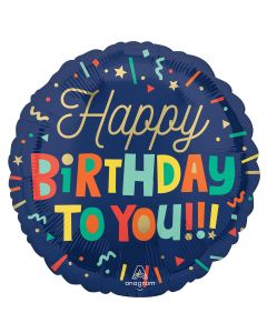 18" Bright Birthday Blocks  Pkg