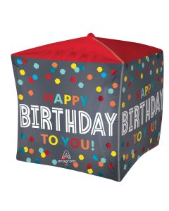 15" Satin Confetti Burst Birthday Cubez