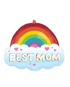 25" Best Mom Brilliant Rainbow