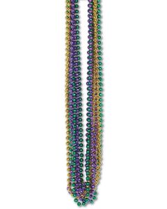Mardi Gras Beads Green, Gold, Purple 12ct