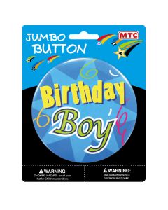 4" Jumbo Birthday Boy Button