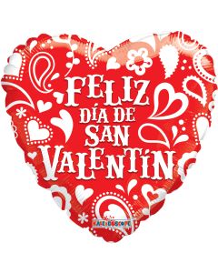 18" Feliz Dia San Valentin Red