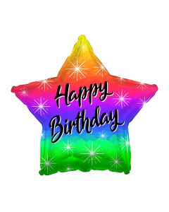 18" HBD Rainbow Star