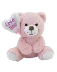 9" Love You Balloon Bear Light Pink