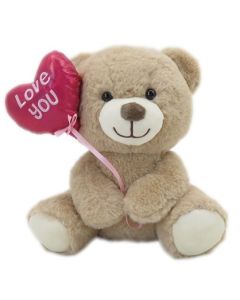 9" Love You Balloon Bear Tan