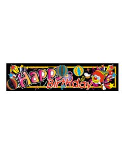 8' Birthday Clown Tissue Banner