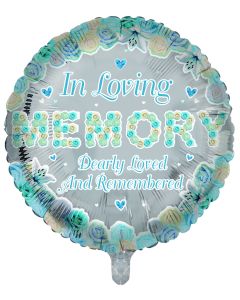 18" In Loving Memory- Blue  Pkg