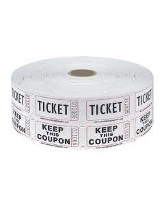 White Raffle Tickets 2000 Roll